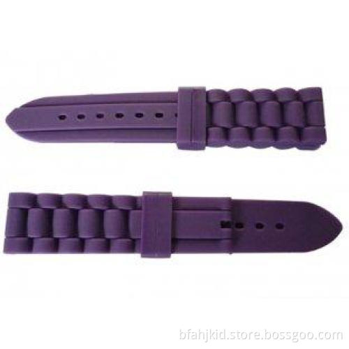 100% SGS / Rohs Purple Silicone Rubber Wristwatch Strap, Lo